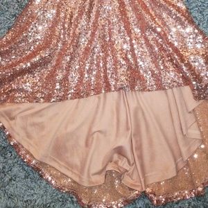 Windsor Dresses - Rose Gold Sequin Off The Shoulder Dress Windsor Dresses - Rose Gold Sequin Off The Shoulder Dress